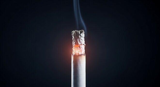 Close-up of burning cigarette smoke.