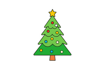 Obraz premium Christmas tree white background 