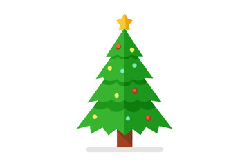 Fototapeta premium Christmas tree white background 