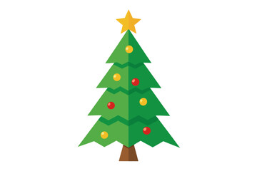 Obraz premium Christmas tree white background 