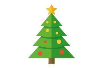 Fototapeta premium Christmas tree white background 