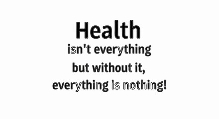 Obraz premium Bold text states health is important, emphasizing its value