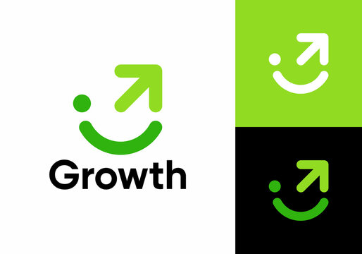 simple smile grow logo design