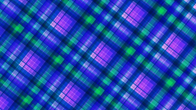 Abstract blue purple green plaid diagonal pattern background