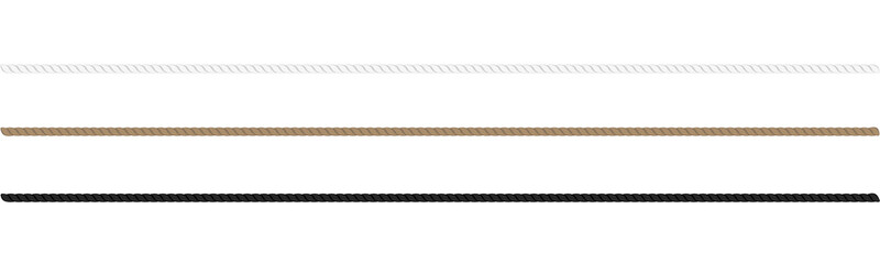 Twisted rope string overlay png on transparent background with realistic textile cord thread wool horizontal line for design decoration and craft mockup © SharminAkter