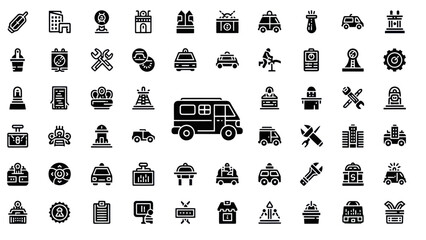 Collection of City Service and Transportation Icons © Yuni
