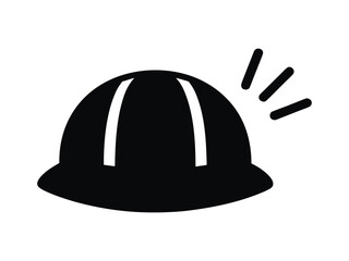 Fototapeta premium Hard hat PPE risk alert Black and white hard hat with three white motion lines on the right side safety helmet