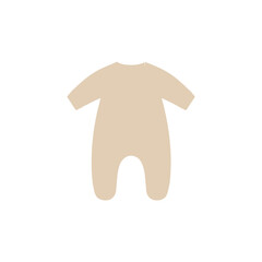 Obraz premium Clean and modern vector graphic of a cozy infant jumpsuit in a soft beige hue, perfect for showcasing baby apparel, nursery themes, and children's fashion concepts with gentle style