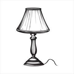 Obraz premium Table lamp silhouette with lampshade