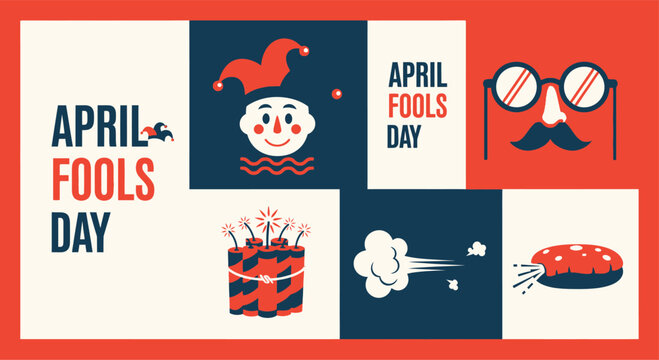 Celebrating april fools day with playful and humorous prank icons