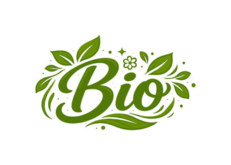 Fototapeta premium Bio stylized text vector Vector stylized text on a white background