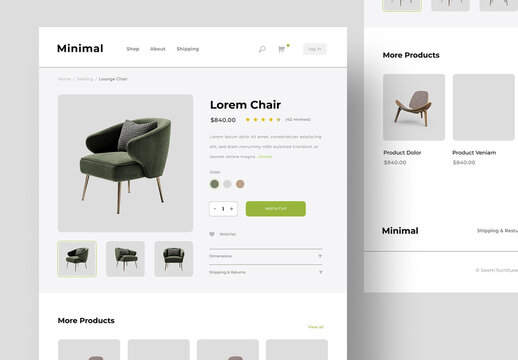 Minimal Website Theme - Product Page