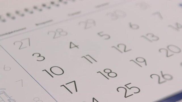 Close Up Calendar Pages Flipping Time Running Business Planning