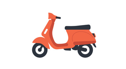 Fototapeta premium red scooter vehicle side view flat simple illustration