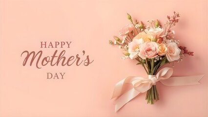 Happy mother's day bouquet of pink flowers
