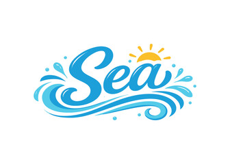 Sea stylized text vector 
Vector stylized text on a white background