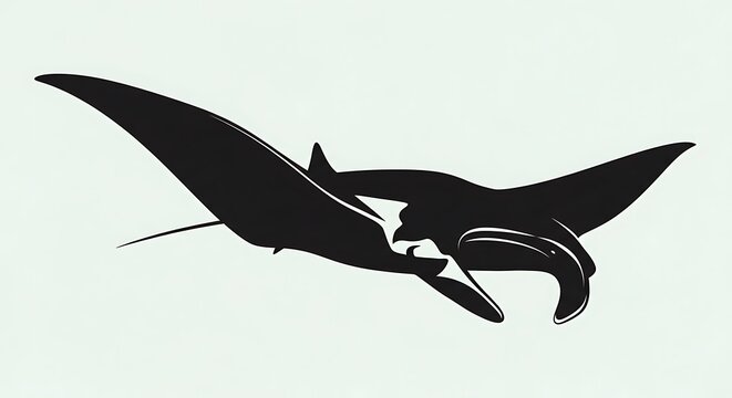 Black silhouette of flying pterosaur dinosaur.