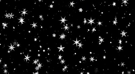 Fototapeta premium A stunning black and white starry night sky with numerous twinkling stars and celestial bodies
