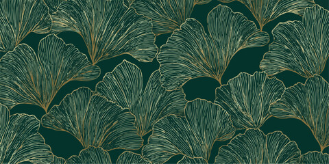 Lush emerald green tropical palm fronds creating a dense and vibrant natural jungle pattern © DARK TRUST