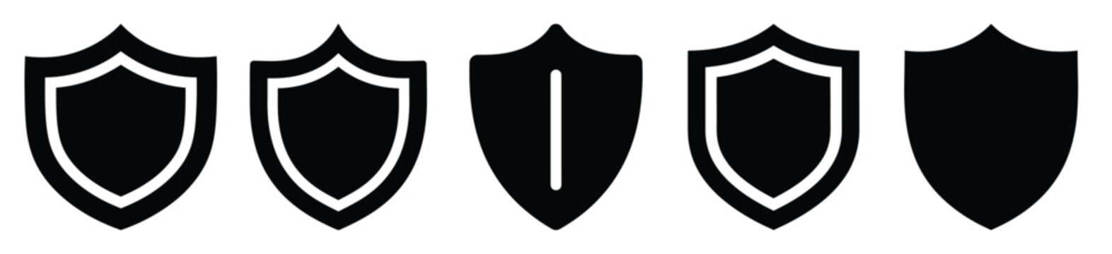 Collection of  shield protection silhouette icon vector set for logo