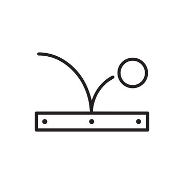 Animation, linear icon, keyframes and ball trajectory. Line with editable stroke
