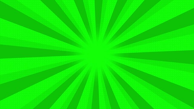 Sunburst green comic modern with dot pattern rotating animated background