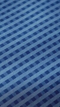 Blue and Navy Checkered Gingham Pattern with Subtle Motion, Abstract Vertical Blue Grid Background for Social Media Backdrops, Softly Moving Checkered Surface in Shades of Blue for Branding