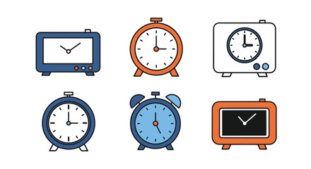 Fototapeta premium Table Clock Line art clean modern color illustration