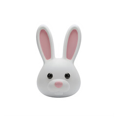 Obraz premium Easter sunday 3d icon - cute rabbit head design for holidays isolated on transparent background