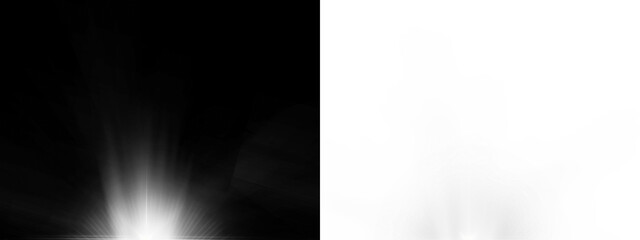White Dramatic Light Burst Rays on Dark and Light Background