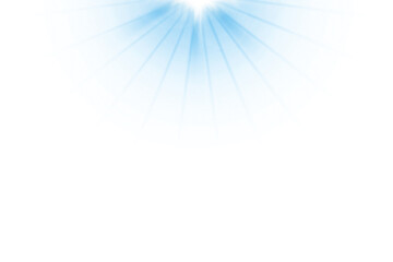 Blue Radiant Sunburst Light Rays on White Background