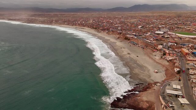 Panoramic aerial view of the port of Chala Arequipa Peru