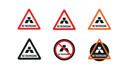 Obraz premium Trespassing Sign dynamic smooth color illustration