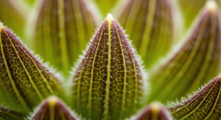 Close-up of a succulent plant with intricate details and textures.