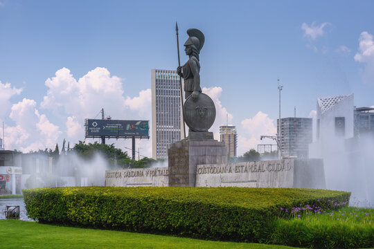 La Minerva statue and fountain at La Minerva roundabout - Guadalajara, Jalisco, Mexico