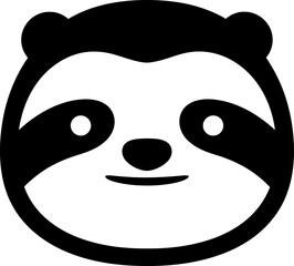 Fototapeta premium Cute sloth face icon in a simple flat style for logo design, app and web interface or social media avatar. Vector illustration for animal concept