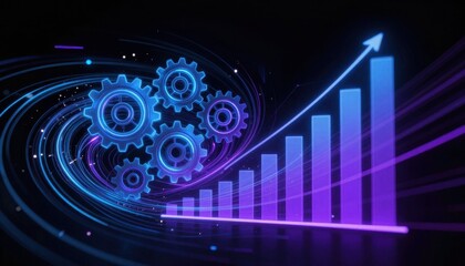 Analyzing business growth trends and strategies digital environment infographic abstract view data visualization