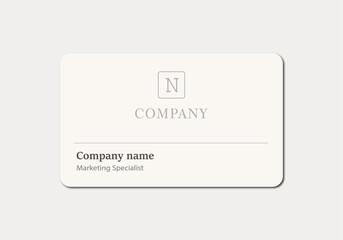 Clay Beige Serif Business Card Template &ndash; Soft Professional Layout