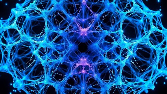 Abstract network of glowing nodes