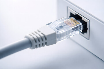 &ldquo;Ethernet Cable Connecting Computer Network &ndash; High-Tech Digital Connectivity Concept&rdquo;