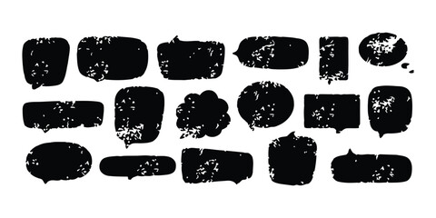 Fototapeta premium Set of grunge and distressed speech bubble shapes for design
