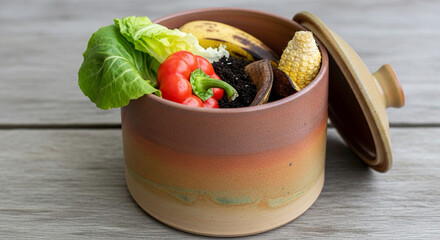 3D Compost Bin with Organic Waste