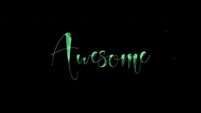 Awesome text animation on transparent background.