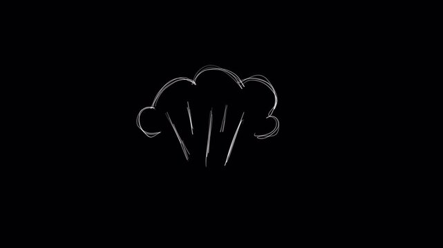 Set of animated doodle elements. Video clip with alpha channel.