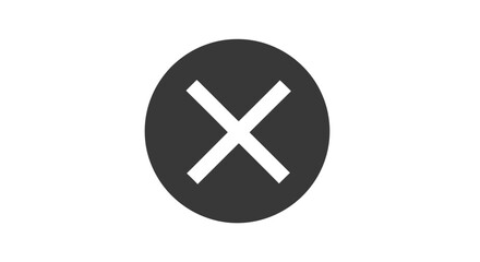 Fototapeta premium Black circle with white cross symbol.