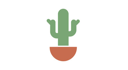 Cactus Plant in Pot Illustration.