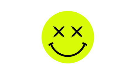 Fototapeta premium Dead Smiley Face Emoji Icon Symbol.