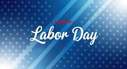 Happy labor day celebration background with patriotic blue and white design
