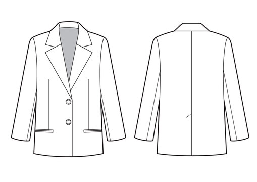 Women s oversized blazer jacket fashion sketch