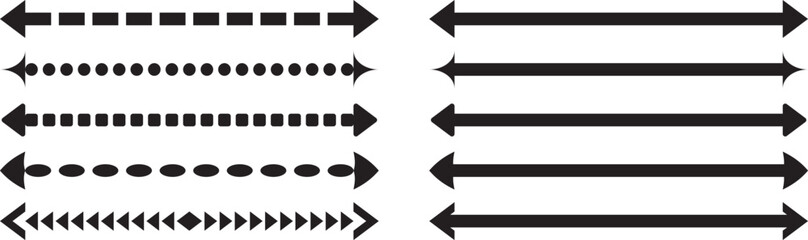 Collection of black arrows and lines on white background